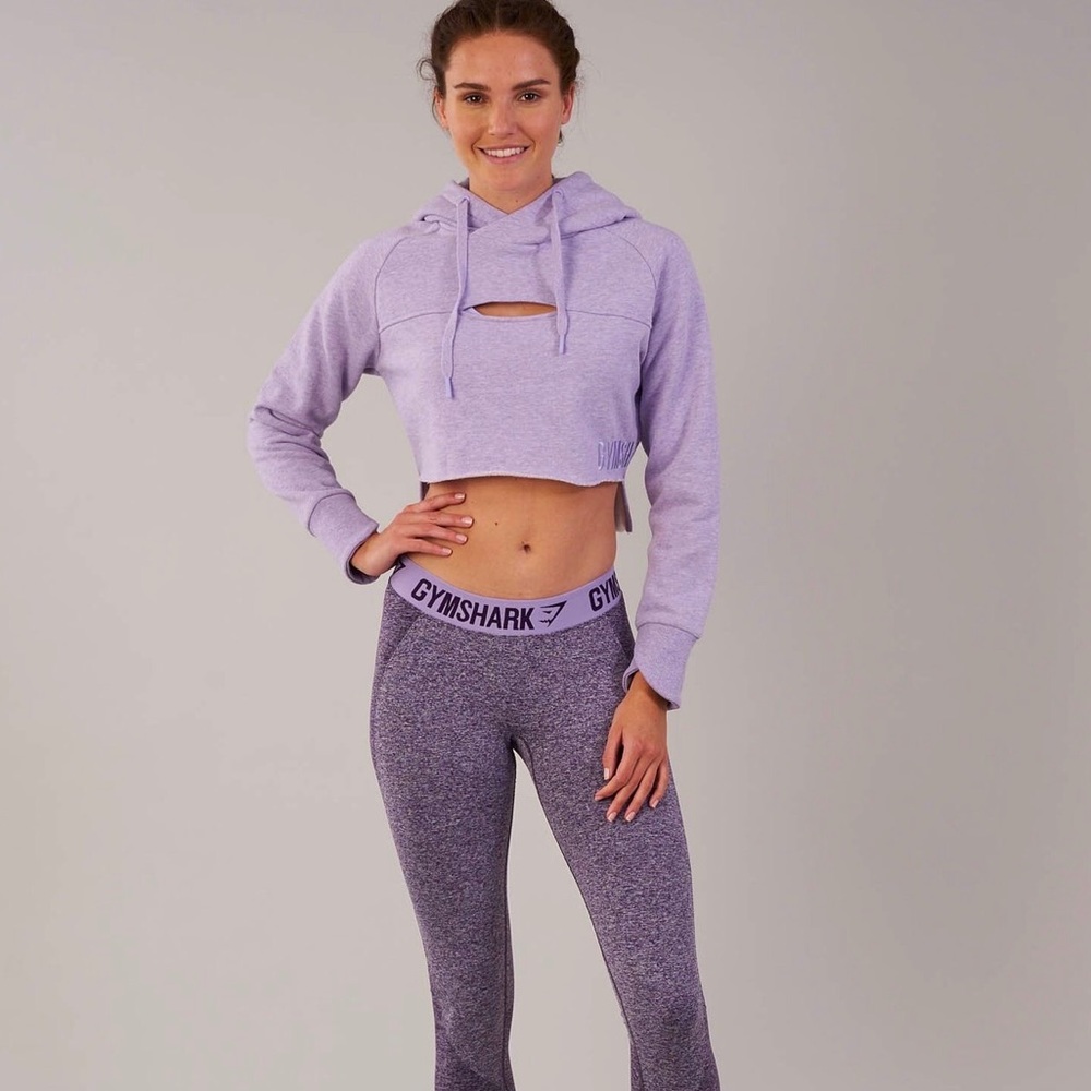Gymshark Cropped Hoodie (S) in Pastel Lilac